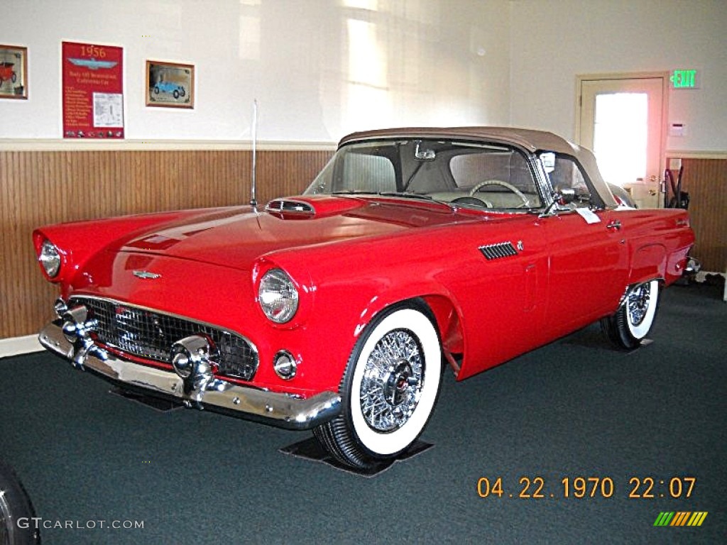 1956 Thunderbird Roadster - Fiesta Red / Tan/White photo #2