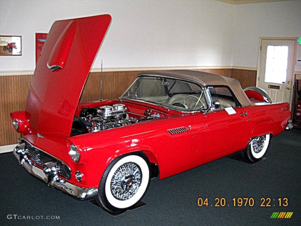 1956 Thunderbird Roadster - Fiesta Red / Tan/White photo #13
