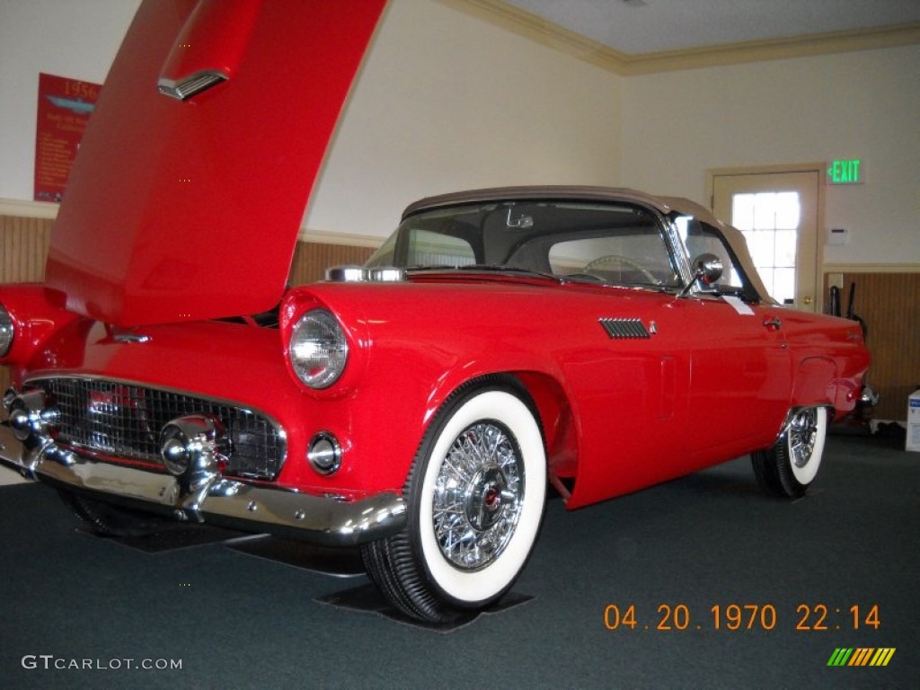 1956 Thunderbird Roadster - Fiesta Red / Tan/White photo #15