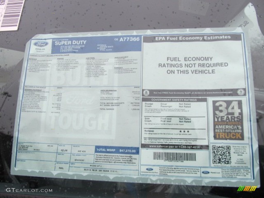 2012 Ford F250 Super Duty XLT SuperCab 4x4 Window Sticker Photo #57522781