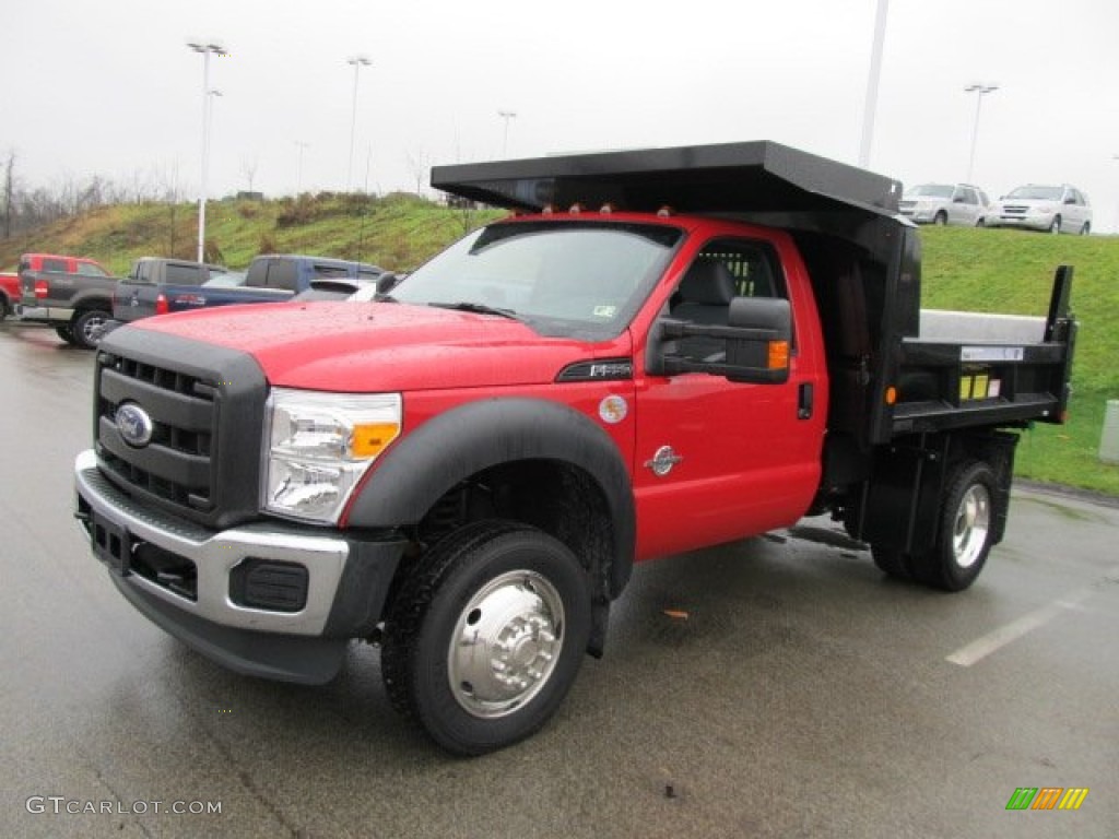 Vermillion Red 2011 Ford F550 Super Duty XL Regular Cab 4x4 Dump Truck Exterior Photo #57523027