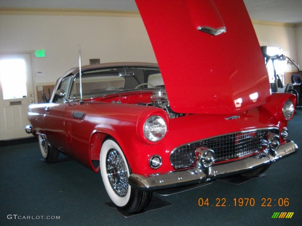 1956 Thunderbird Roadster - Fiesta Red / Tan/White photo #58
