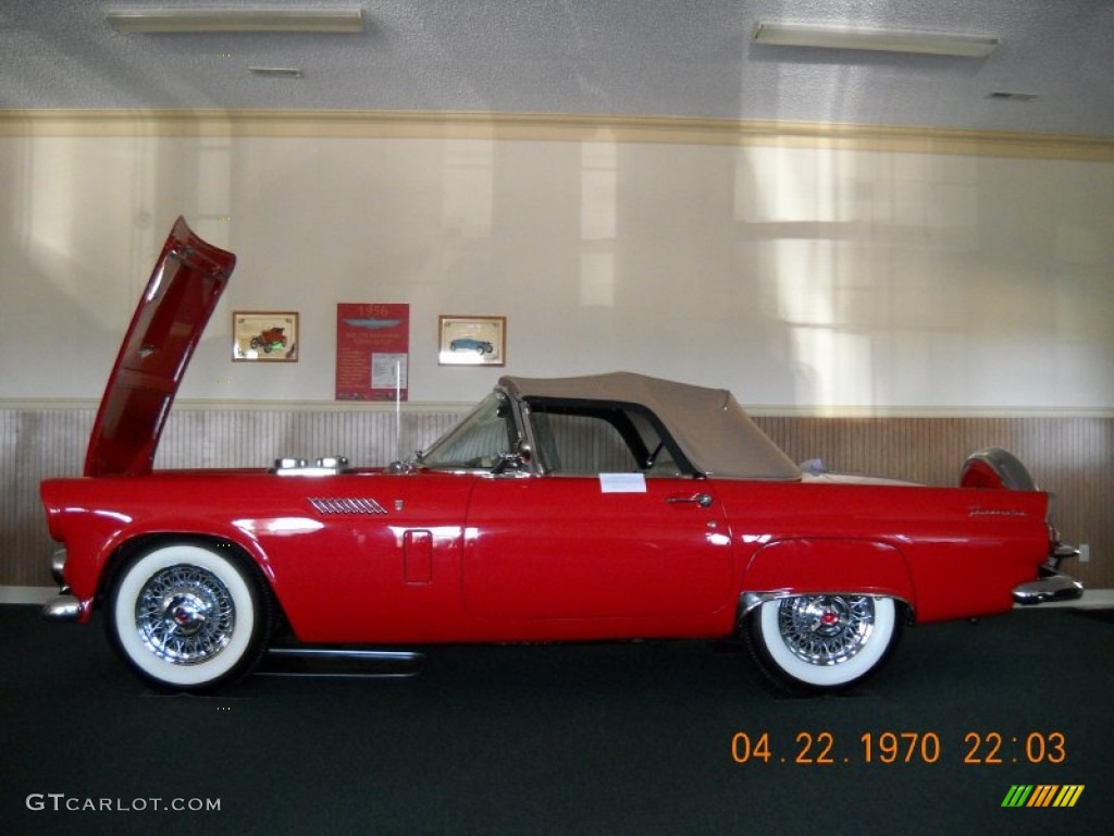 1956 Thunderbird Roadster - Fiesta Red / Tan/White photo #63