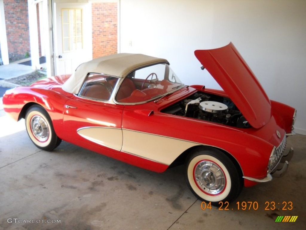 Venetian Red 1956 Chevrolet Corvette Convertible Exterior Photo #57523358