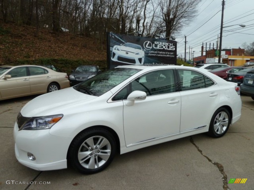 2010 HS 250h Hybrid Premium - Aurora White Pearl / Black photo #1