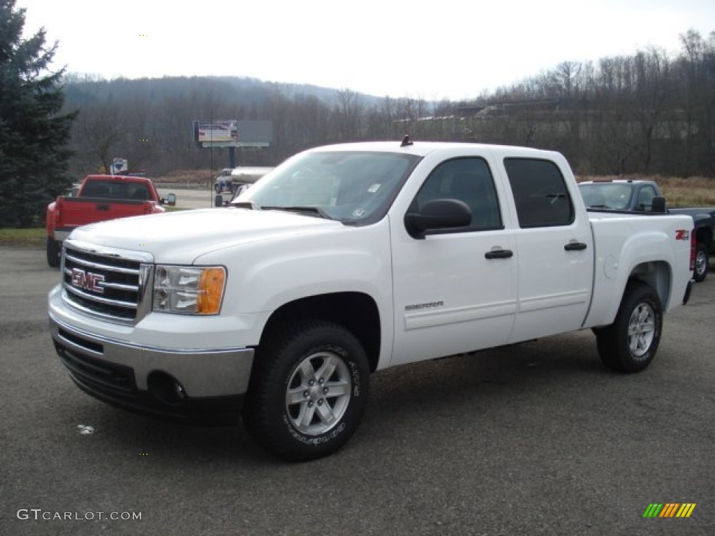 2012 Sierra 1500 SLE Crew Cab 4x4 - Summit White / Ebony photo #2
