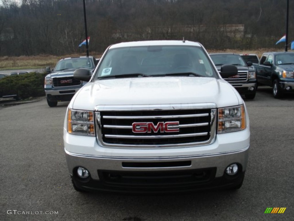 2012 Sierra 1500 SLE Crew Cab 4x4 - Summit White / Ebony photo #3