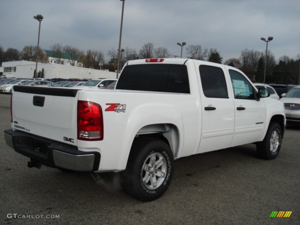 2012 Sierra 1500 SLE Crew Cab 4x4 - Summit White / Ebony photo #6