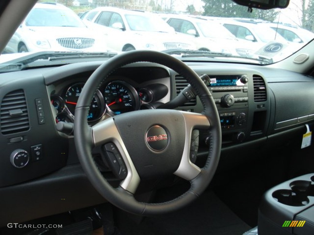 2012 Sierra 1500 SLE Crew Cab 4x4 - Summit White / Ebony photo #10