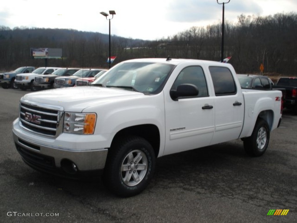 2012 Sierra 1500 SLE Crew Cab 4x4 - Summit White / Ebony photo #2