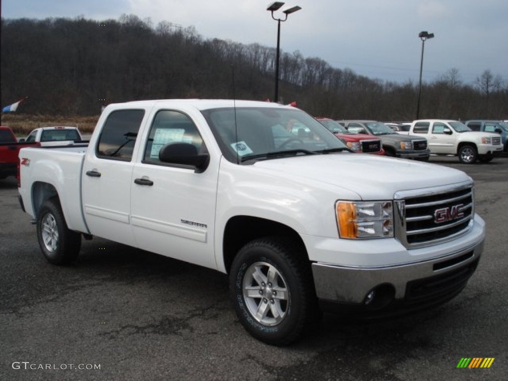 2012 Sierra 1500 SLE Crew Cab 4x4 - Summit White / Ebony photo #4