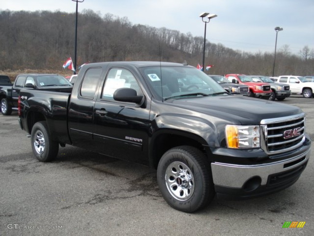Onyx Black 2012 GMC Sierra 1500 SL Extended Cab 4x4 Exterior Photo #57527083