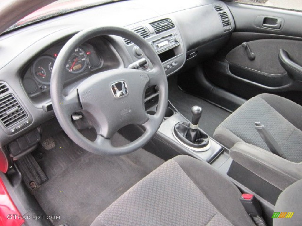 Black Interior 2005 Honda Civic Value Package Coupe Photo #57528194