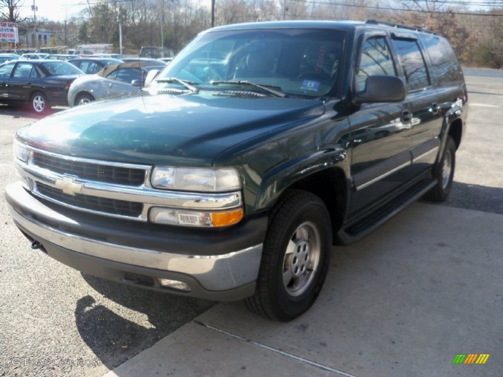 2003 Suburban 1500 LS 4x4 - Dark Green Metallic / Gray/Dark Charcoal photo #2