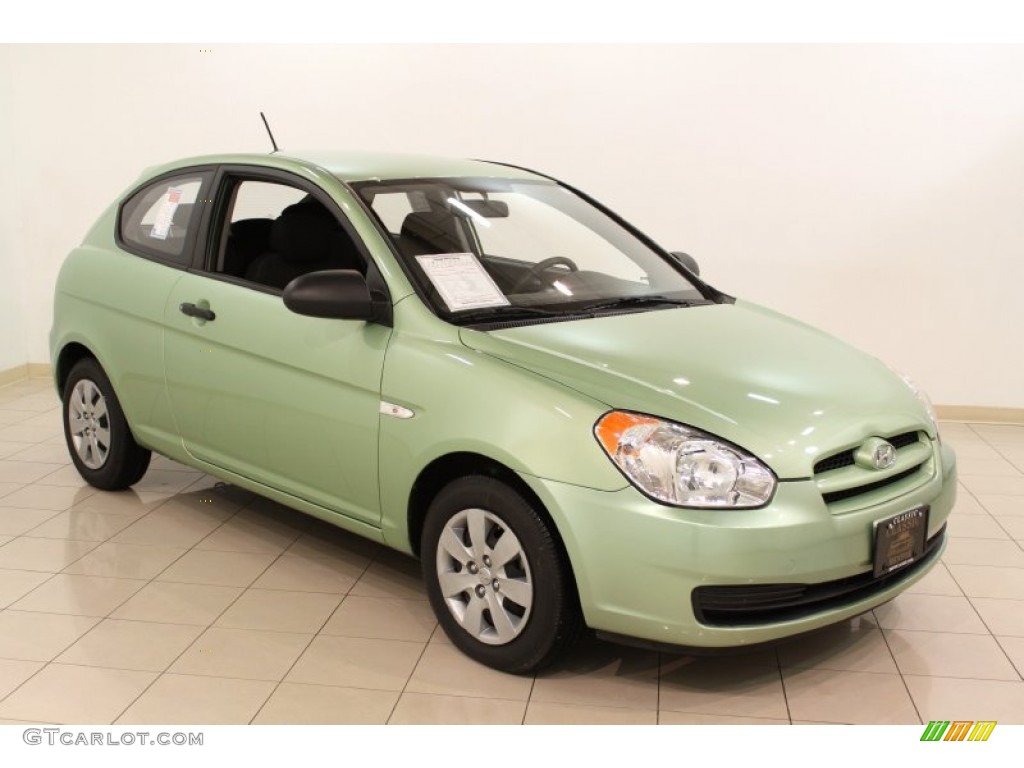 2008 Accent GS Coupe - Apple Green / Black photo #1