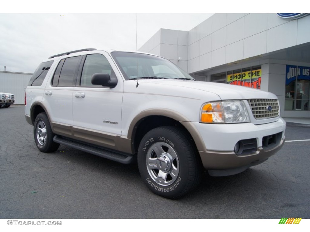 2002 Explorer Eddie Bauer 4x4 - Oxford White / Medium Parchment photo #1