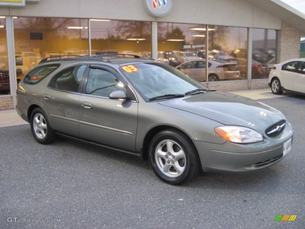 2003 Taurus SE Wagon - Spruce Green Metallic / Medium Parchment photo #1