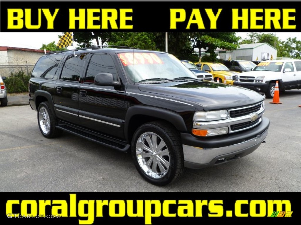 2001 Suburban 1500 LT 4x4 - Onyx Black / Light Gray/Neutral photo #1