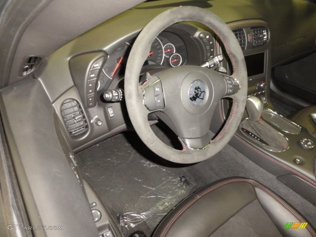 2012 Chevrolet Corvette Centennial Edition Grand Sport Convertible Ebony Steering Wheel Photo #57545325