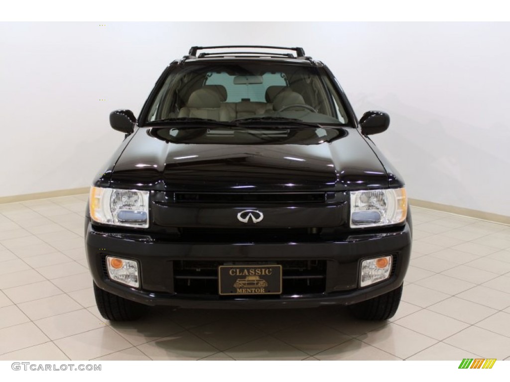 2002 QX4 4x4 - Black Obsidian / Stone Beige photo #2