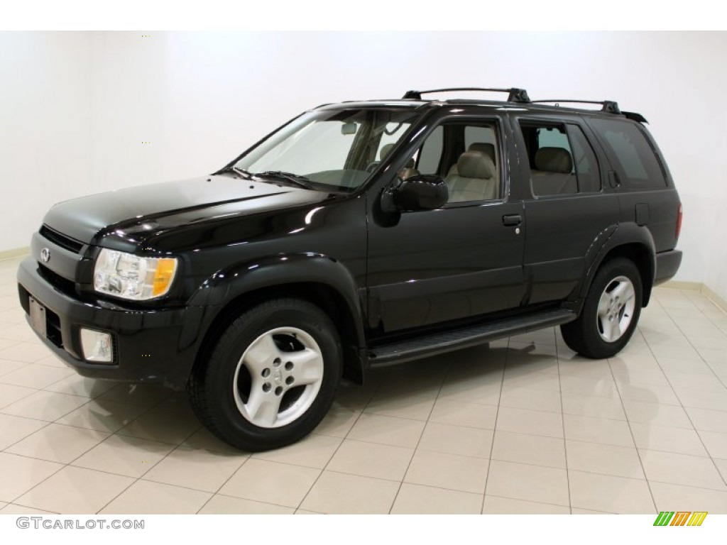2002 QX4 4x4 - Black Obsidian / Stone Beige photo #3