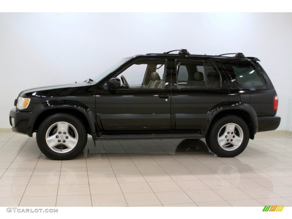 2002 QX4 4x4 - Black Obsidian / Stone Beige photo #4