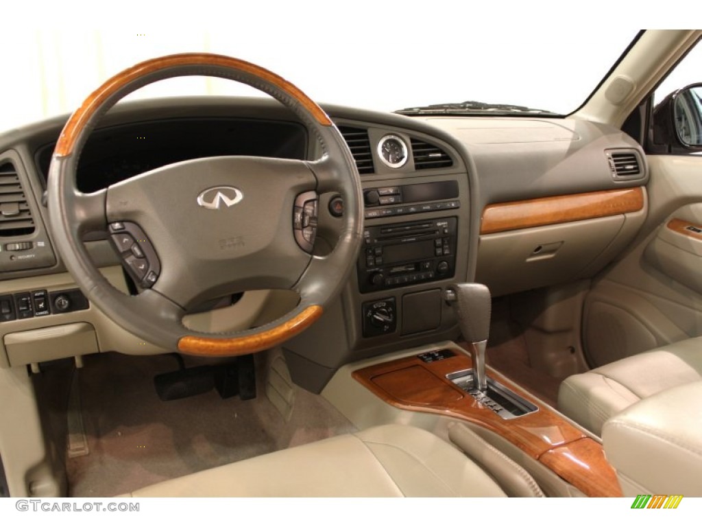 2002 QX4 4x4 - Black Obsidian / Stone Beige photo #9
