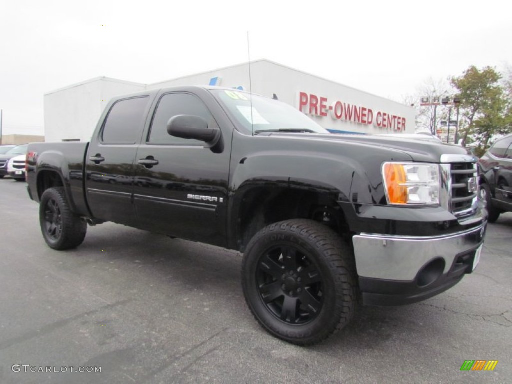 2008 Sierra 1500 SLT Crew Cab - Onyx Black / Ebony photo #1