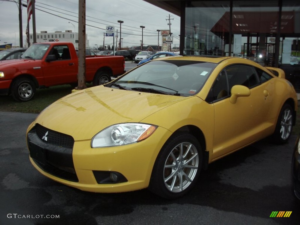 2009 Eclipse GT Coupe - Solar Satin Yellow / Dark Charcoal photo #1
