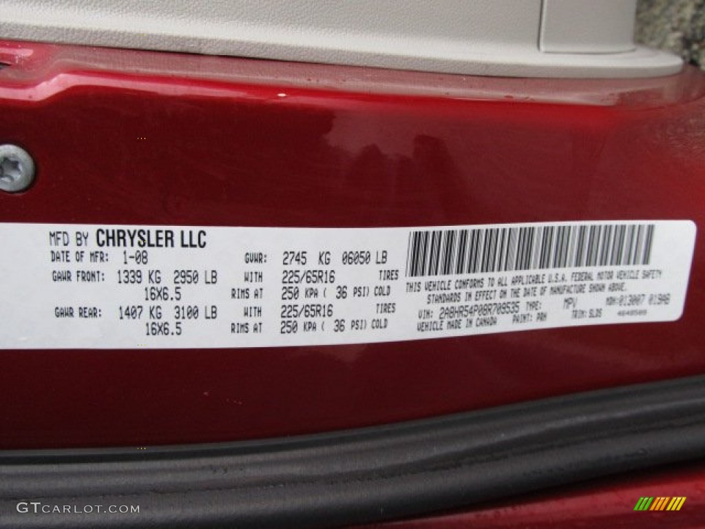 2008 Town & Country Touring Signature Series - Inferno Red Crystal Pearlcoat / Medium Slate Gray/Light Shale photo #19