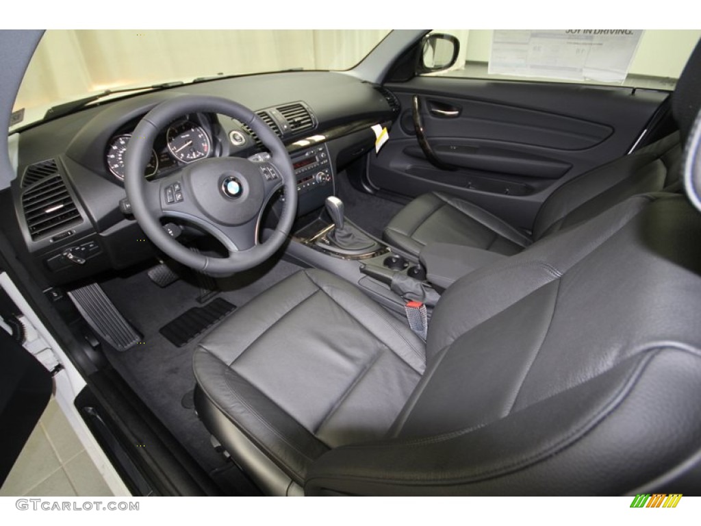 Black Interior 2012 BMW 1 Series 128i Coupe Photo #57565905