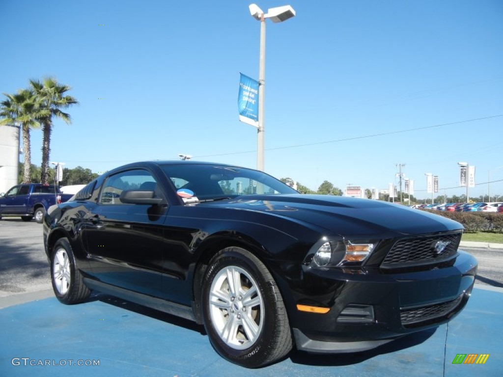 2011 Mustang V6 Premium Coupe - Ebony Black / Charcoal Black photo #7