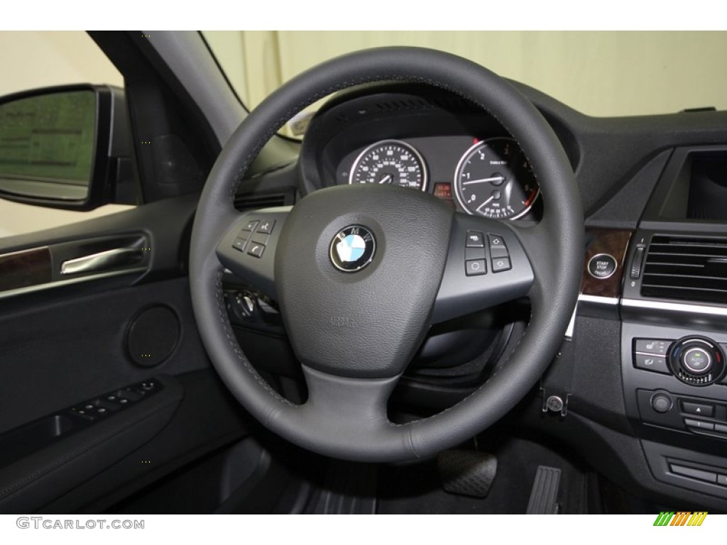 2012 BMW X5 xDrive35d Black Steering Wheel Photo #57567159