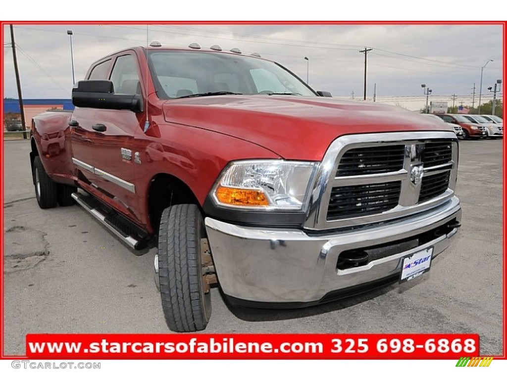 2010 Ram 3500 ST Crew Cab 4x4 Dually - Inferno Red Crystal Pearl / Dark Slate/Medium Graystone photo #10