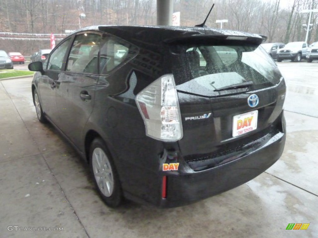 2012 Prius v Three Hybrid - Black / Dark Gray photo #5