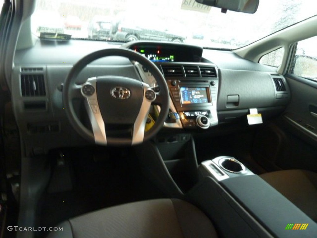 2012 Prius v Three Hybrid - Black / Dark Gray photo #10