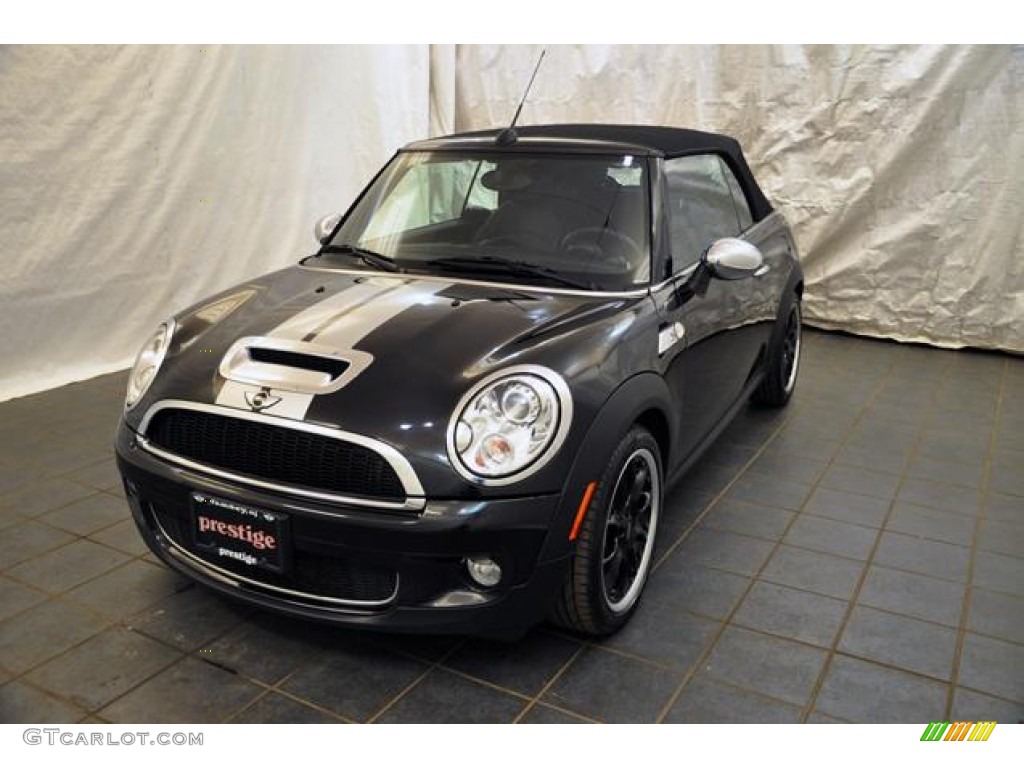 2010 Cooper S Convertible - Midnight Black Metallic / Punch Carbon Black Leather photo #1