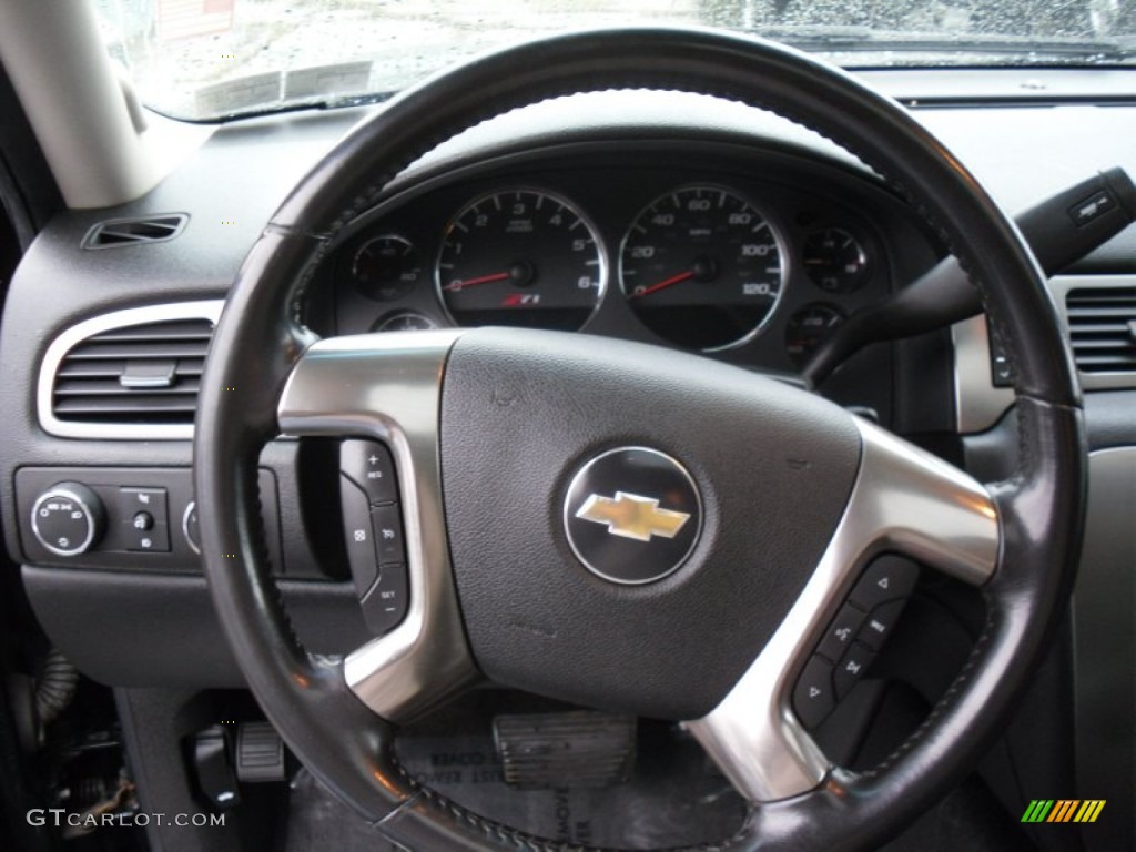 2007 Chevrolet Avalanche LT 4WD Ebony Steering Wheel Photo #57576178