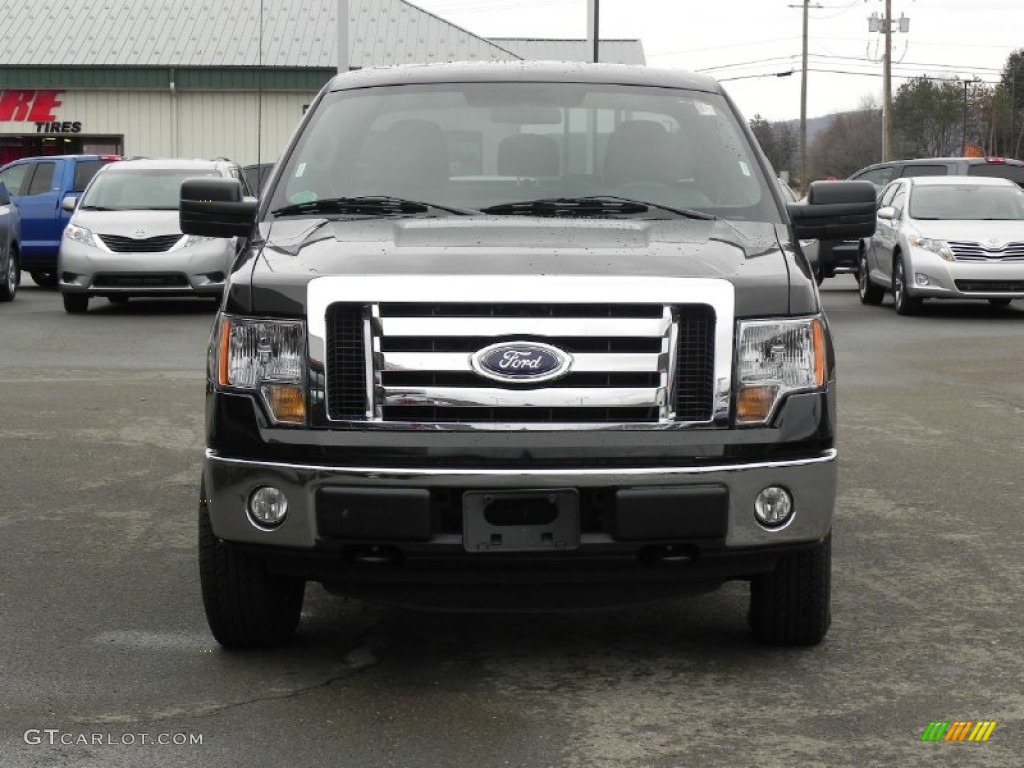 2011 F150 XLT SuperCab 4x4 - Ebony Black / Steel Gray photo #13