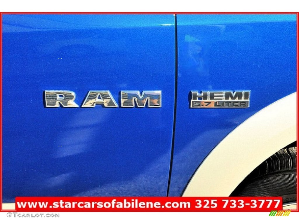2010 Ram 1500 Laramie Crew Cab 4x4 - Deep Water Blue Pearl / Light Pebble Beige/Bark Brown photo #10