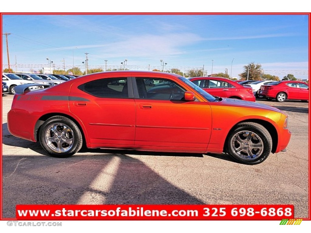 2006 Charger R/T Daytona - Go Mango! Orange / Dark Slate Gray/Light Graystone photo #8