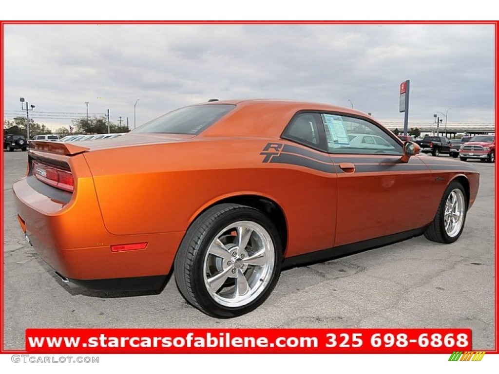 2011 Challenger R/T Classic - Toxic Orange Pearl / Dark Slate Gray photo #5