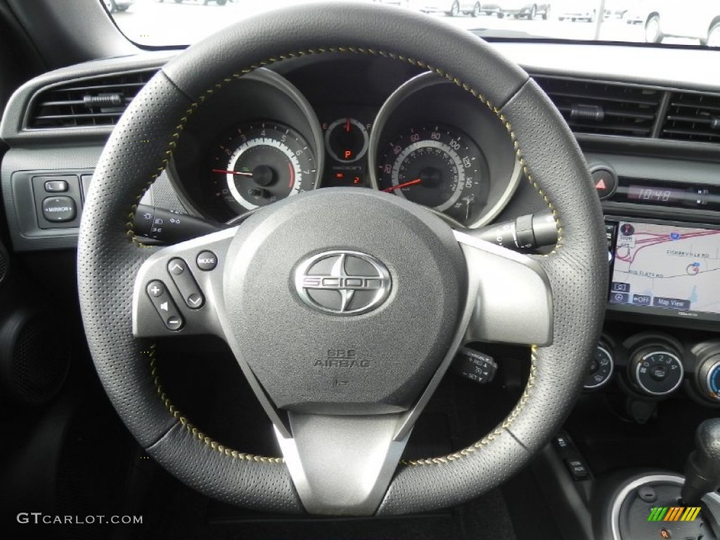 2012 Scion tC Release Series 7.0 RS Black/Yellow Steering Wheel Photo #57585395