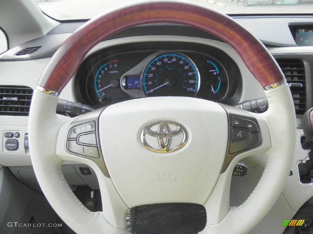 2012 Toyota Sienna Limited AWD Light Gray Steering Wheel Photo #57586437