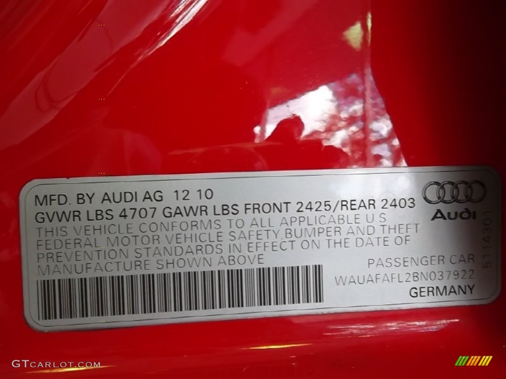 2011 A4 2.0T Sedan - Brilliant Red / Cardamom Beige photo #35