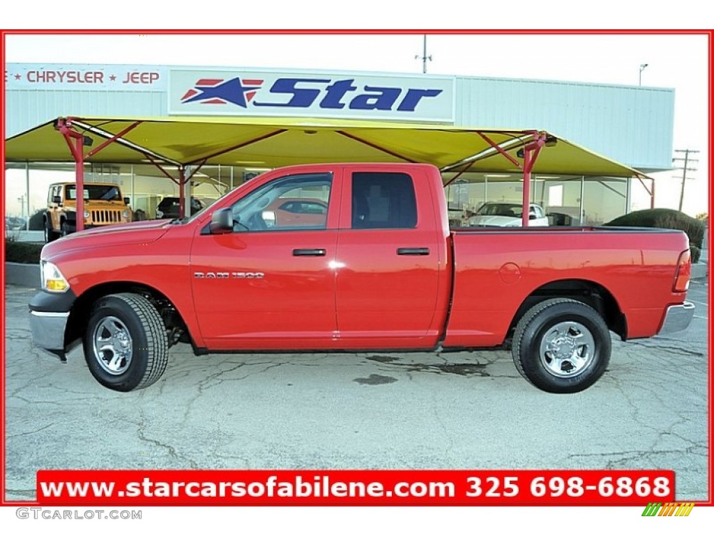 2011 Ram 1500 ST Quad Cab - Flame Red / Dark Slate Gray/Medium Graystone photo #2