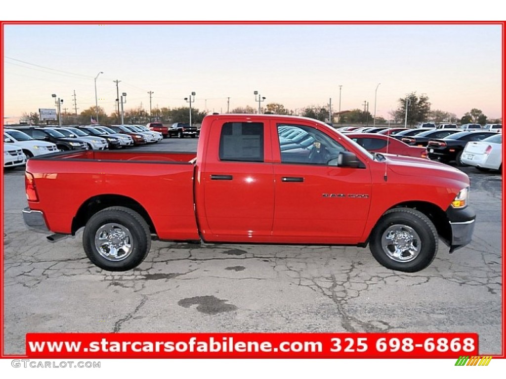 2011 Ram 1500 ST Quad Cab - Flame Red / Dark Slate Gray/Medium Graystone photo #8