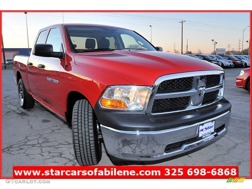 2011 Ram 1500 ST Quad Cab - Flame Red / Dark Slate Gray/Medium Graystone photo #10
