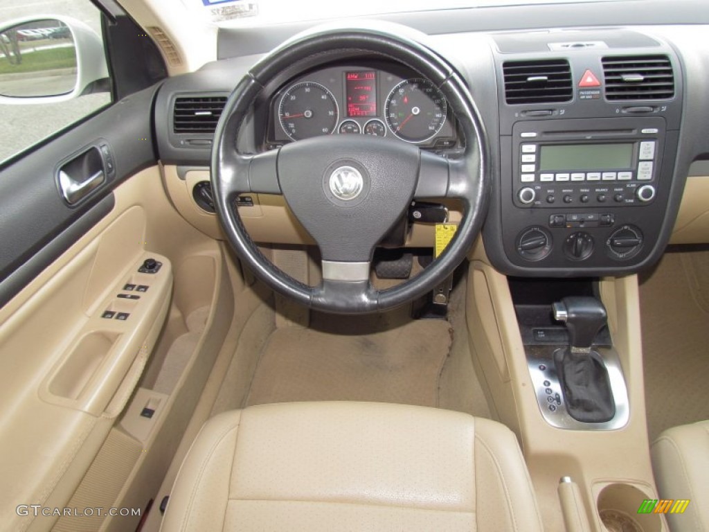 2009 Volkswagen Jetta TDI SportWagen Pure Beige Dashboard Photo #57596105