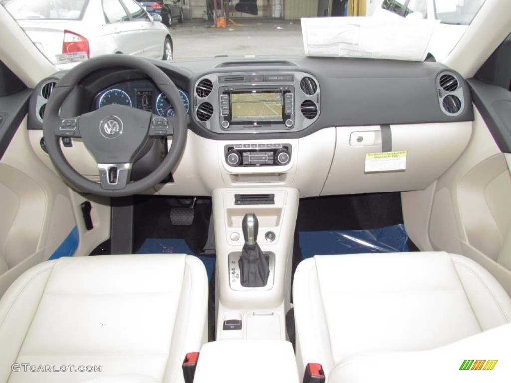 2012 Volkswagen Tiguan SEL Beige Dashboard Photo #57596685